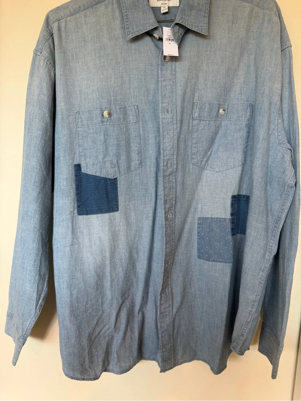 Banana Republic Light Blue Denim Patch Pocket Shirt Jacket